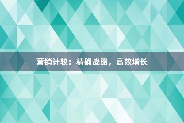 营销计较：精确战略，高效增长
